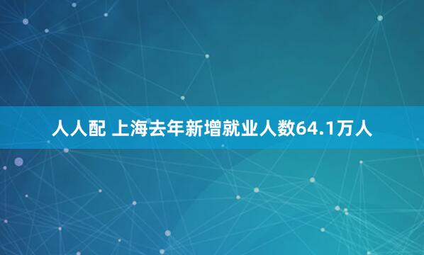 人人配 上海去年新增就业人数64.1万人